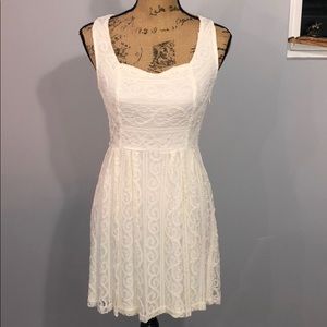 Alya White Lace Skater Dress Size Small